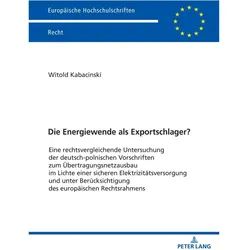 Die Energiewende als Exportschlager?, Fachbücher von Witold Kabacinski