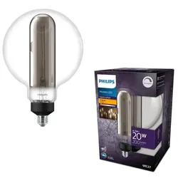 Aktion: Nur noch angezeigter Bestand verfügbar:   Imposante PHILIPS E27 Double Layers LED Glühbirne 25W dimmbar SMOKY-Edition
