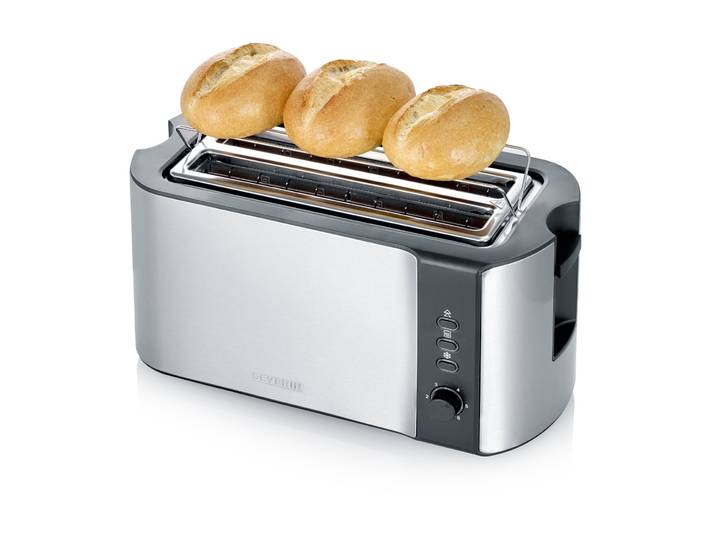 SEVERIN Toaster AT 2590 , silber (edelstahl, schwarz), B:38cm H:19cm T:18cm, Toaster, Toaster