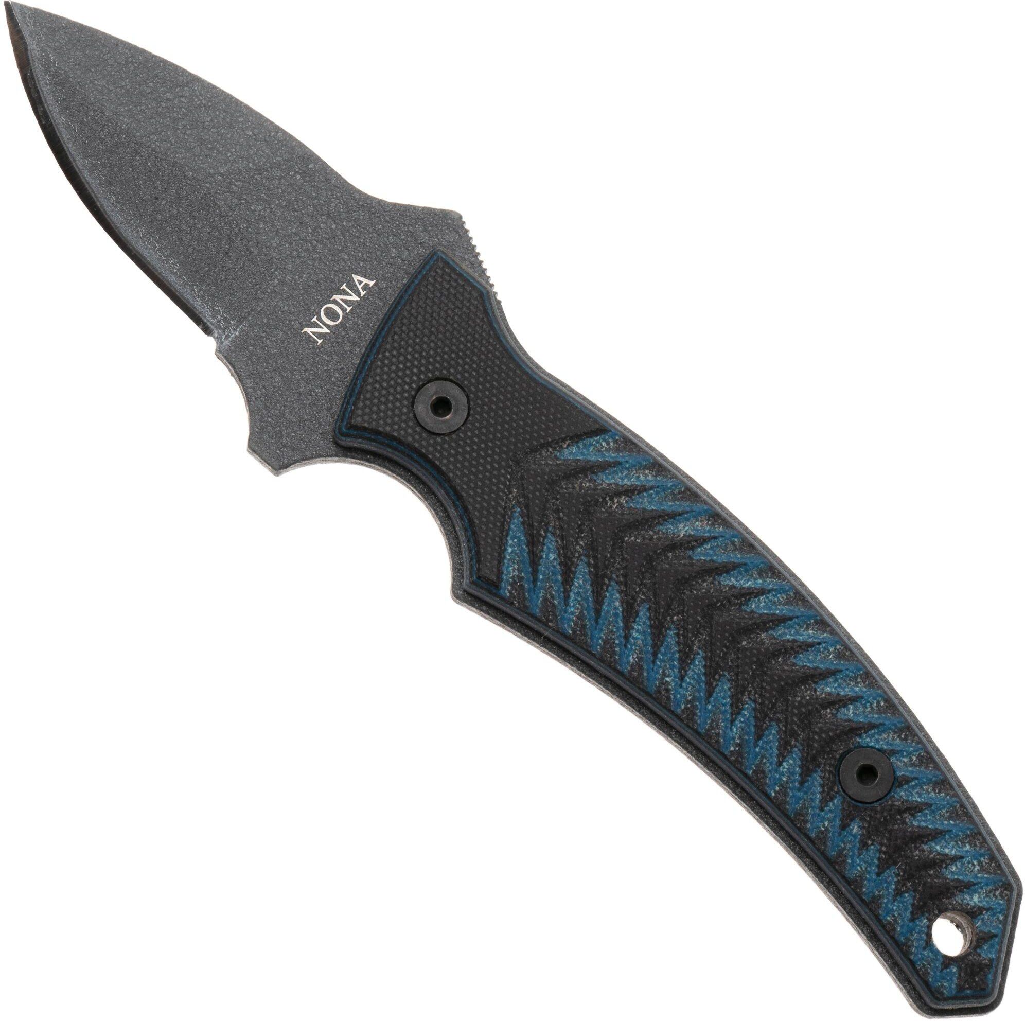 Ontario Nona 8743 Black 420, Black and Blue Micarta, coltello fisso