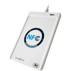 Plusonic Chipkartenleser USB NFC Card Reader (USB), Speicherkartenlesegerät, Weiss