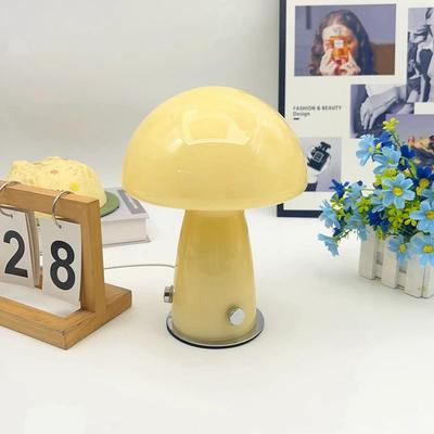 Uplifted Goods Glass Mushroom Lamp Nordic Bauhaus Vintage Style white