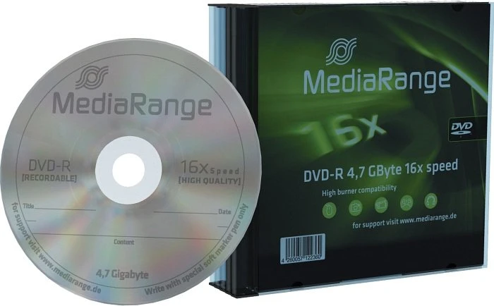 MediaRange DVD-R 4.7GB 120min 16x 5er Slimcase