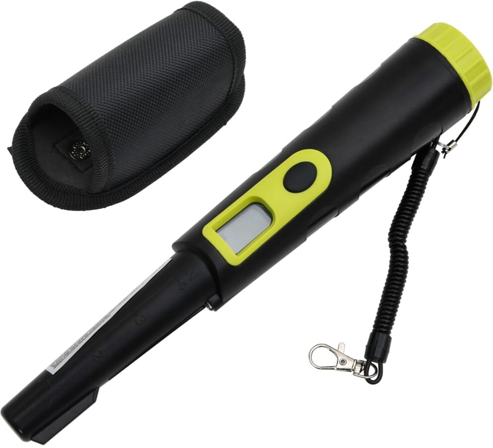 vidaXL Détecteur de métaux pinpointer avec écran LCD noir et jaune