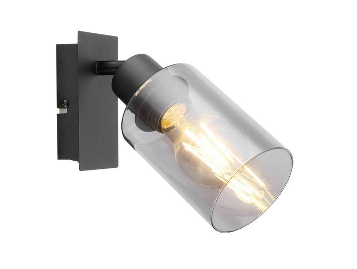 Globo Strahler, Schwarz, Metall, Glas, 20x9 cm, Wippschalter, Lampen & Leuchten, Innenbeleuchtung, Spots & Strahler, Deckenspots