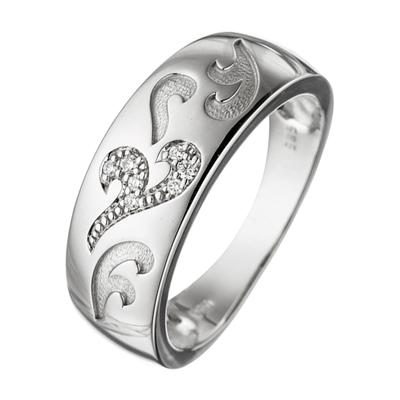 Diamantring JOBO Gr. 58, weiß (weißgold 585), Fingerringe, Damen, 58, SI = kleine Einschlüsse, Diamanten Weißgold 585, Diamanten, Weißgold 585, Diamantring, 585 Weißgold mit 7 Diamanten