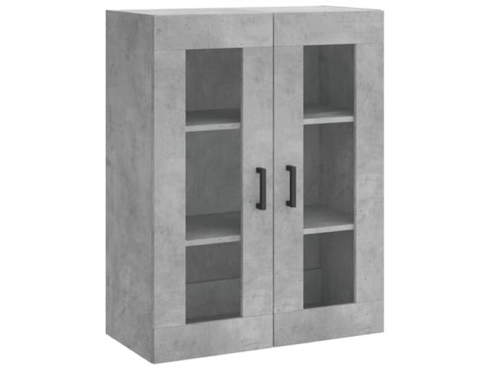 Wandschrank Betongrau 69,5x34x90 cm Holzwerkstoff mit Glastüren Wandmontage, platzsparend, Glastüren, Holzwerkstoff, Betongrau, vielseitig nutzbar