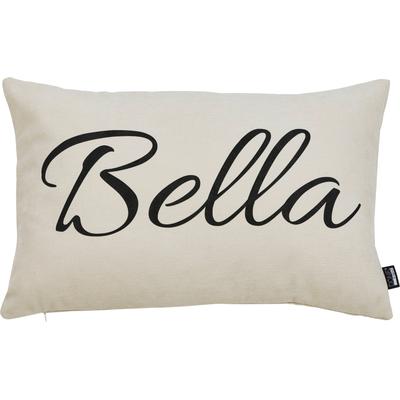 Dekokissen DONE. "BELLA", beige (beige, schwarz, schriftzug), B:40cm L:60cm, Polyester, Dekokissen_Sitzkissen_Kissenhüllen, Extra weiche Haptik