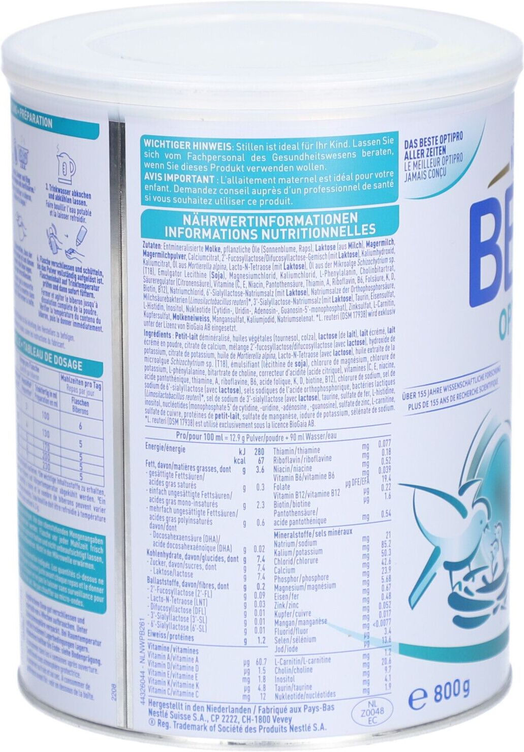 Nestlé Beba Beba Optipro 1 Ds 800 g Pulver