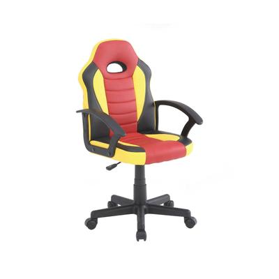 Dmora Gaming-Stühl Dfaraon, Kinder-Gaming-Sessel, Schreibtischstuhl, 56x55h89/100 cm, Rot und Gelb