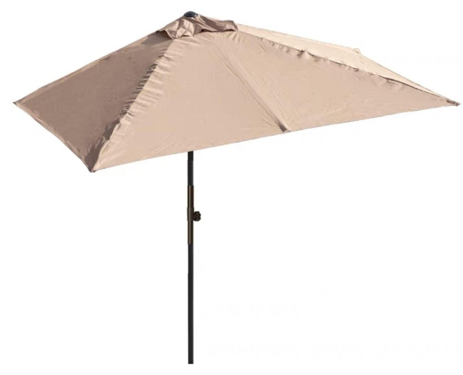 Halb-Sonnenschirm Rechteckig 250x130cm Khaki Wasserabweisendes Polyester Stahlgestell UV 30+