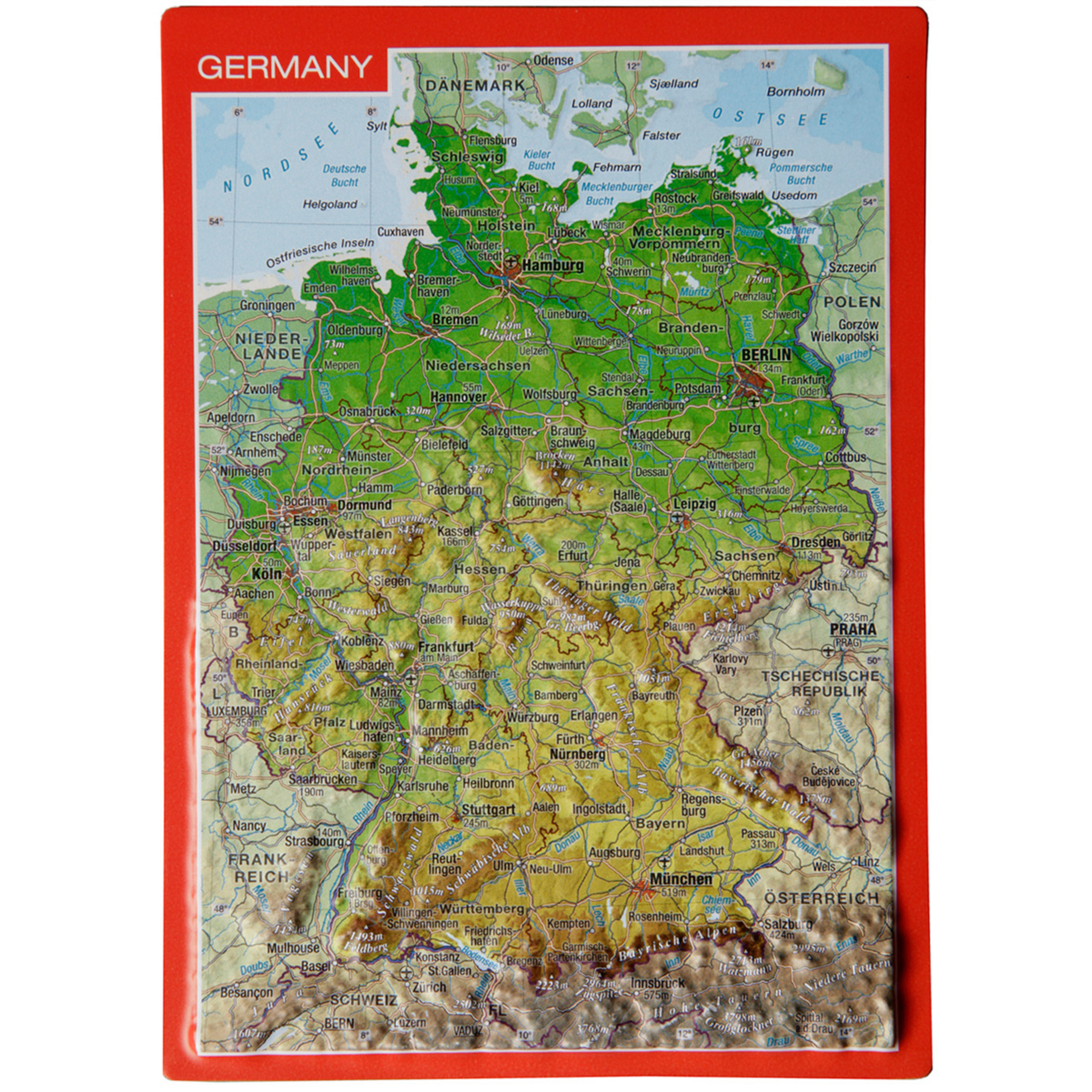 Georelief 3D Reliefpostkarte Deutschland Postkarten