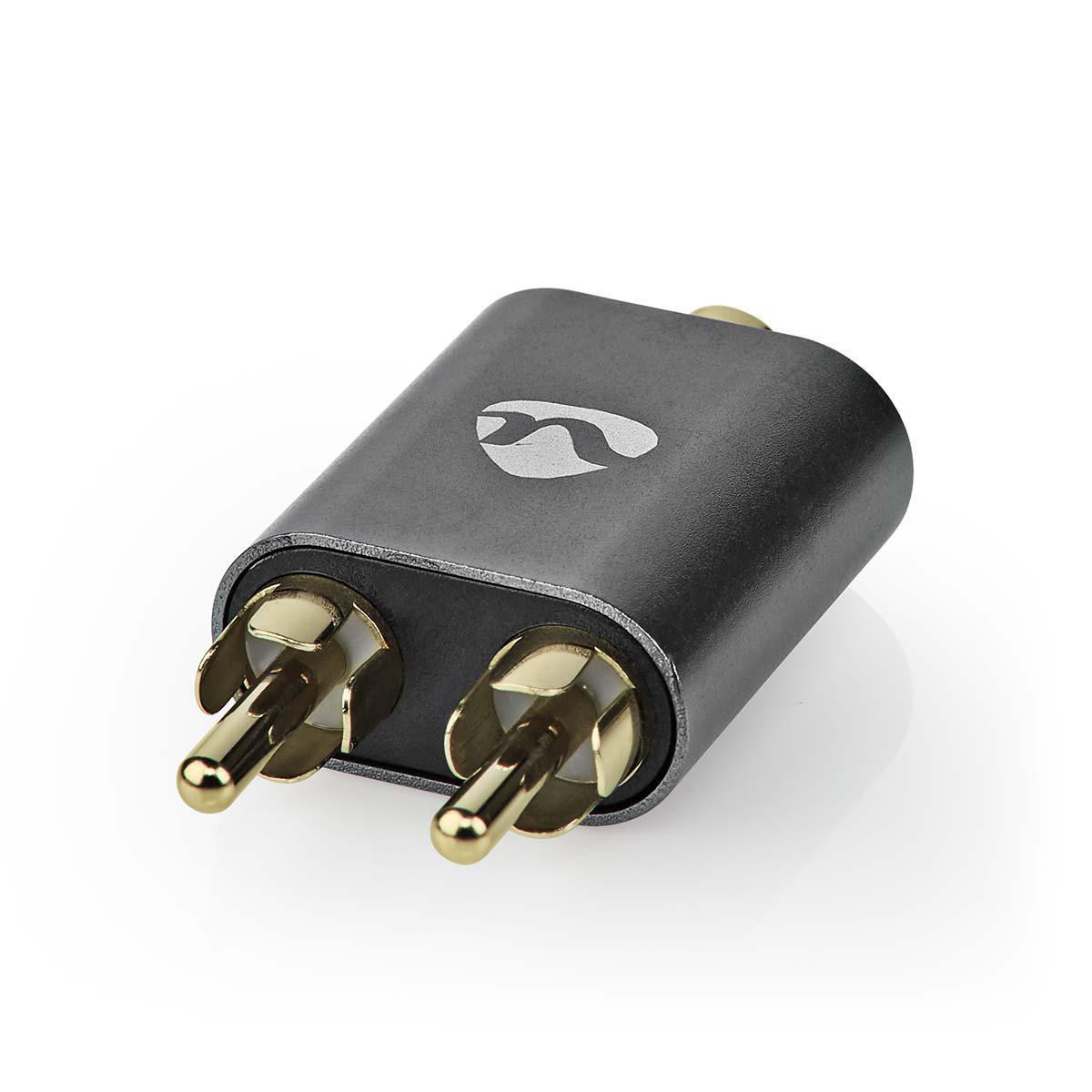 Nedis CATB22255AL Audio Kabel met 2x RCA en 3,5 mm aansluiting, Zwart/Grijs