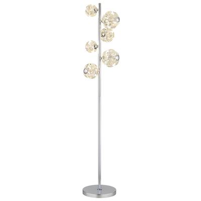 GLOBO LIGHTING LED Stehlampe "VIRINA", silber (verchromt), 1 Stk., Leuchten, Stehlampe/Kristalle/3000K/Wohnzimmer/Schlafzimmer/Flur, LED Stehlampe