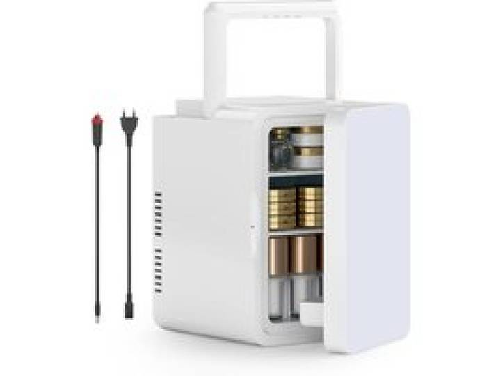 25L Mini Réfrigérateur Mini Frigo avec Poignée Froid et Chaud Frigo Portable pour Voiture Chambre Silencieux Blanc