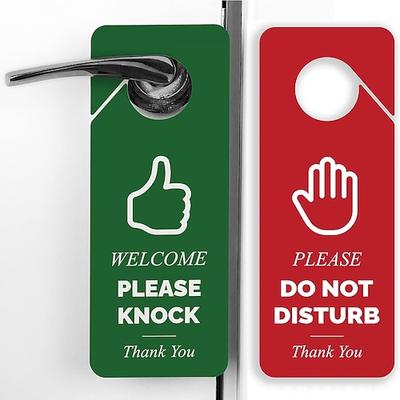 Türschild „Bitte nicht stören" – doppelseitig, rot und grün, „Bitte nicht stören" und „Willkommen, bitte klopfen". Ideal für Büro, Zuhause, Klinik, Wohnheim, Online-Unterricht, Videoanrufe und