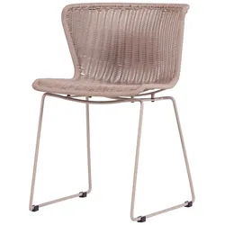 2er-Set Gartenstuhl Wings - Metall & Poly-Rattan, Sand