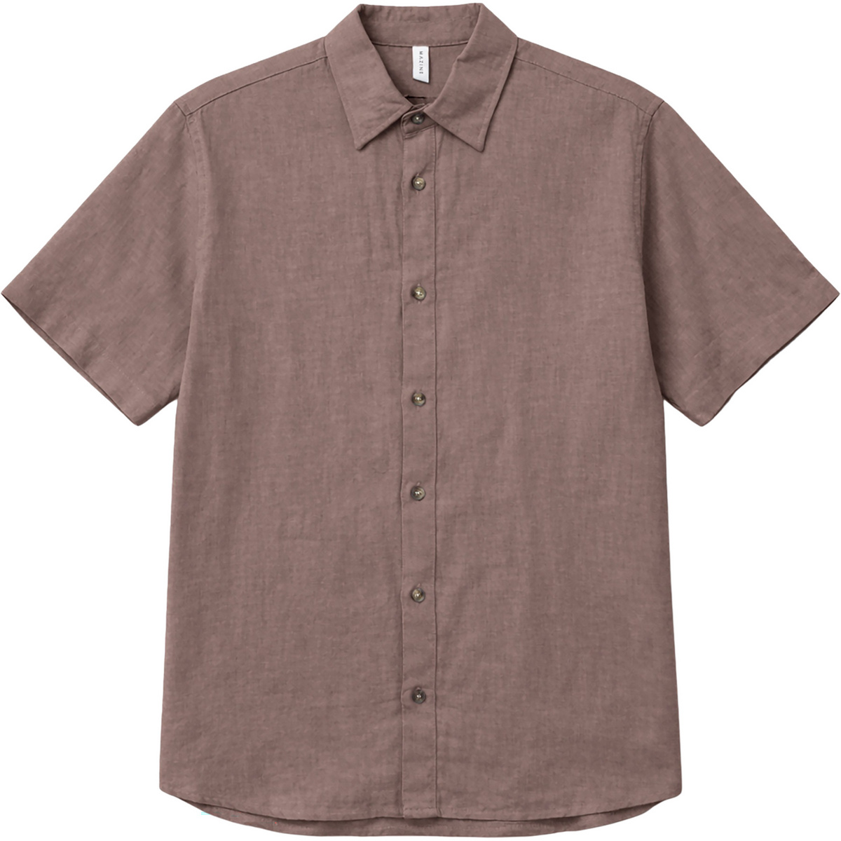 Mazine Herren Shortsleeve Linen Hemd (Größe M, braun)