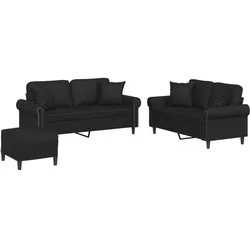 vidaXL, Sofa + Bettsofa, Ladoria (Mit Zierkissen & Fusshocker) (2-Sitzer)