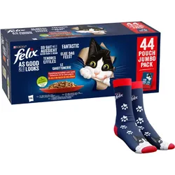 Felix Fantastic MIX Geschmacksrichtungen in Gelee: 44x85g + Felix Socken GRATIS