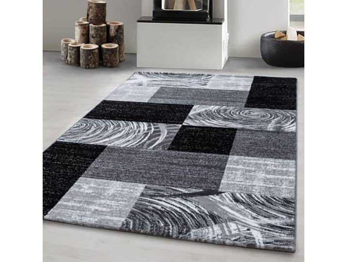 Carpetsale24 Tapis design Motif carreaux 3D Noir 160x230 cm