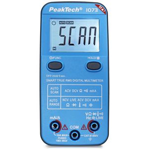 PeakTech Multimeter P 1073, digital, True RMS, CAT III 600 V, 4000 Counts, NCV & Auto-Range