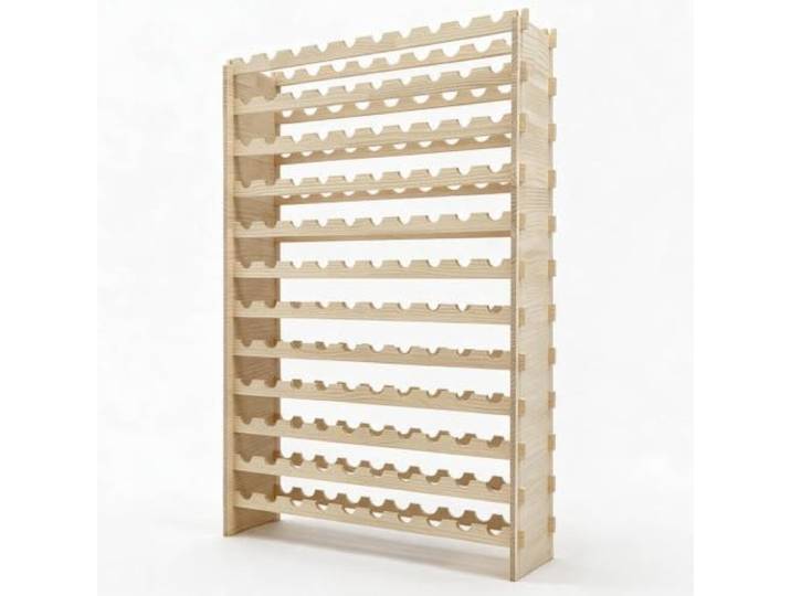 Acekool Weinregal Kiefernholz 48 Flaschen 6 Ebenen 76x26x76 cm 48 Flaschen · 6 Ebenen · 76 × 26 × 76 cm · Kiefernholz natur · Wellenmulden · seitliche Holzfüße