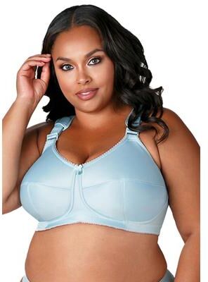 Plus Size Women's Simple Curves Softcup Bra 1505 by Elila in Aqua Sky (Size 44 I)