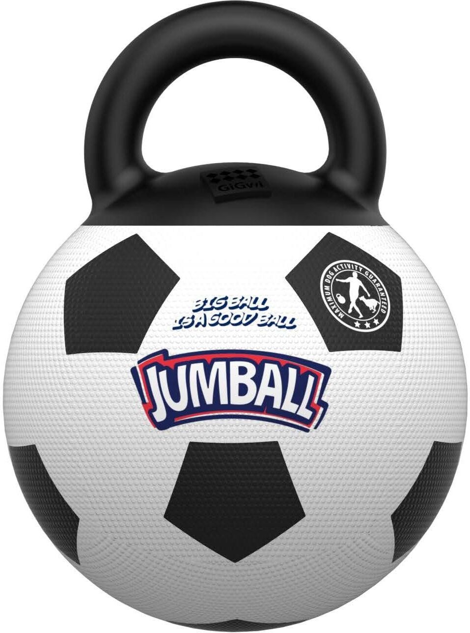 Tier-Beschäftigungsspielzeug GIGWI "Jumpball, Fussball", schwarz-weiss (schwarz, weiß), Ø:20cm, Gummi, Kunststoff, Fummelspielzeuge, Tier-Beschäftigungsspielzeug schwarz, weiß Einheitsgröße