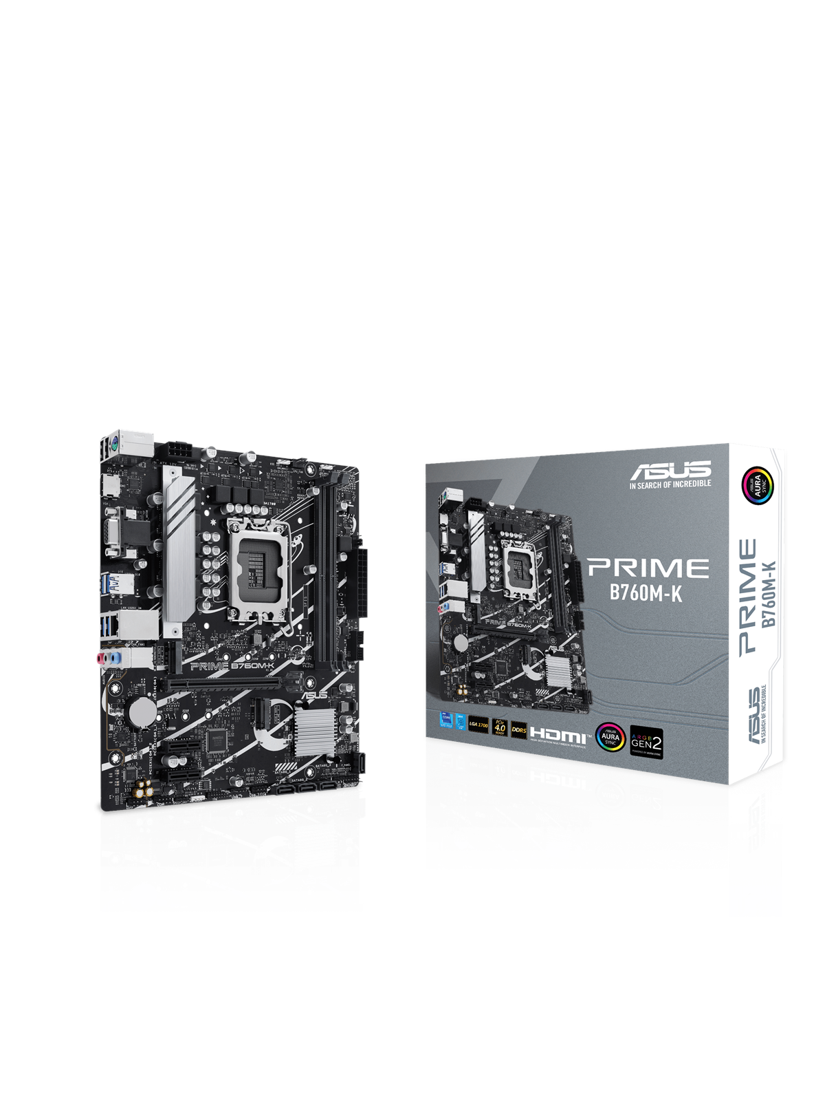 ASUS PRIME B760M-K (V2) Mainboard - Intel B760 - Intel LGA1700 - DDR5 RAM - Micro-ATX