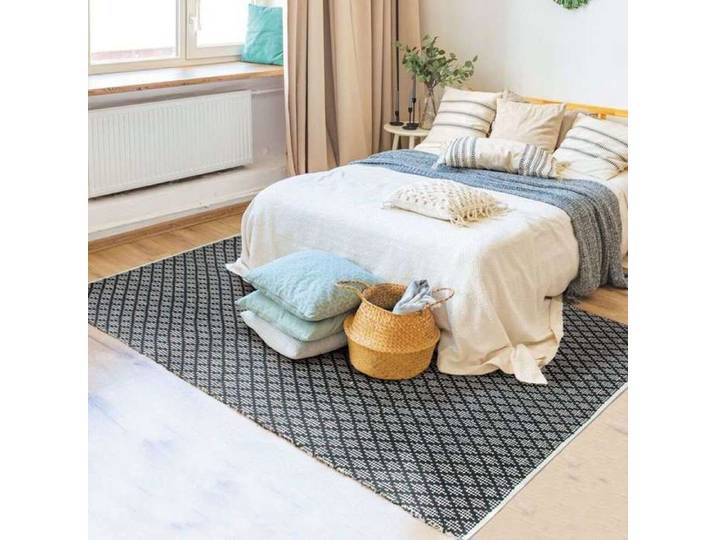Tapis en coton blanc/écru-noir 160x230
