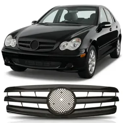 Kühlergrill Schwarz glänzend passend für Mercedes-Benz C-Klasse W203 2000-2007