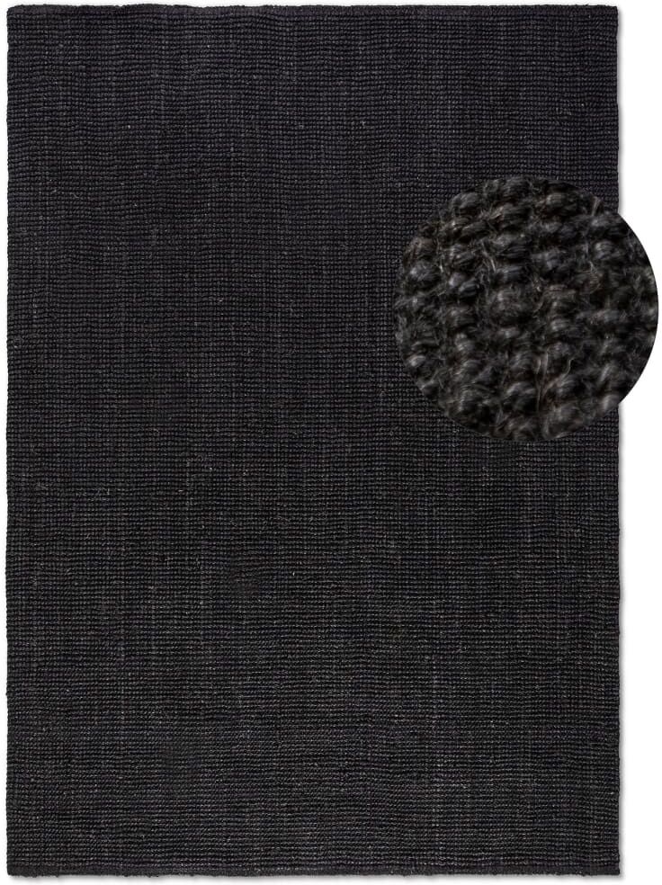 STUDIO DECO Tapis en jute bouclé noir 160x230cm Noir 230x1x160cm