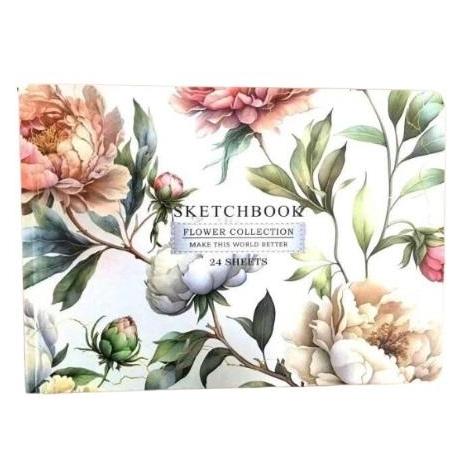 Teka Skizzenbuch A5/24K glatt Helle Blumen FRISCH (A5, Blanko, Harter Einband) (10294100)