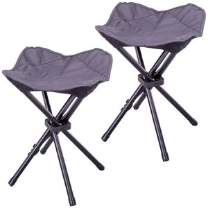 Nexos Klapphocker SC00173_SL2, Vierbeinhocker, grau / schwarz, belastbar bis 100 kg, 2 Stück