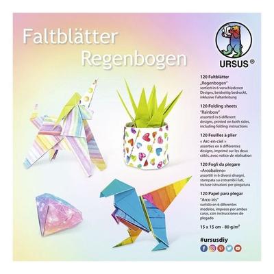 Faltblätter 'Regenbogen', 15 x 15 cm