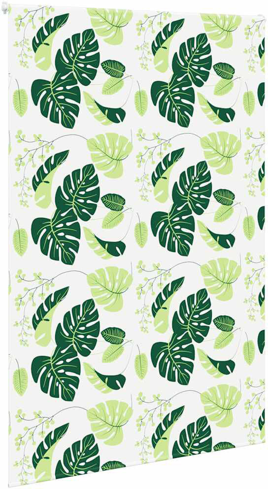 Metro Room Darkening Roller Shade Green Leaves 140 x 240 cm