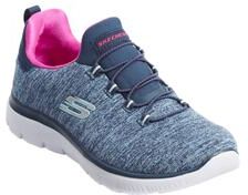 Wide Width Women's The Summits Quick Getaway Sneaker by Skechers in Navy Hot Pink Wide (Size 11 W)