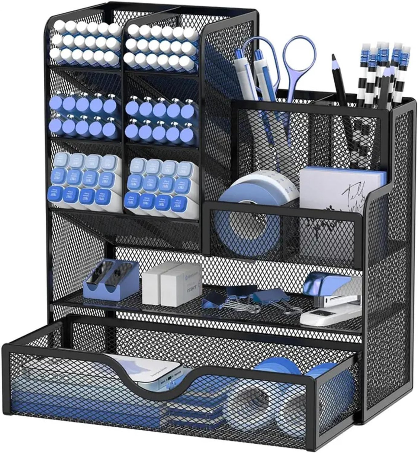Multifunctionele Pennenhouder met Lade, Desk Organizer voor Kantoor en School