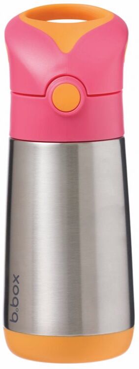 b.box Thermos Mini Thermosflasche mit Strohhalm Pink Orange 1 St.