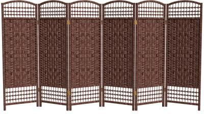 Red Lantern 4 ft. Short Fiber Weave Folding Screen