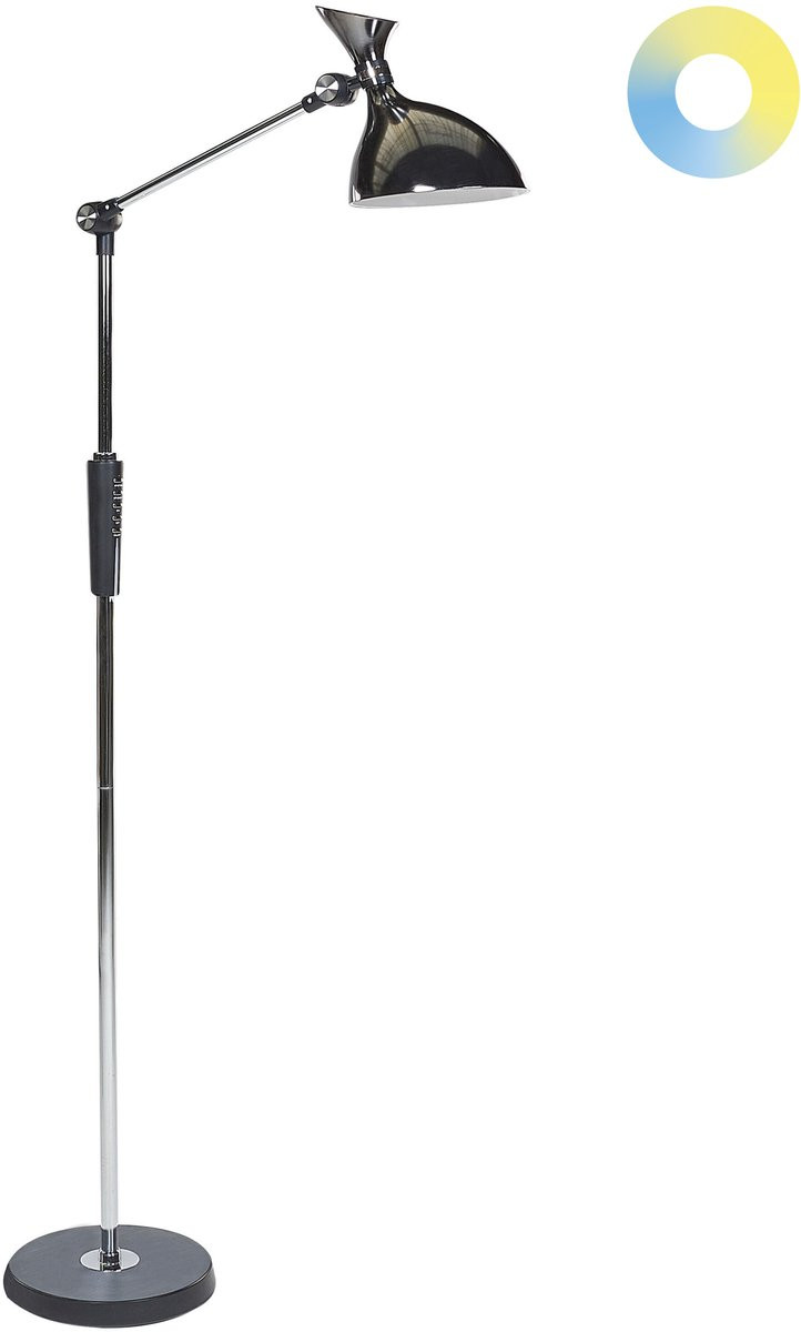 Beliani Andromeda LED Vloerlamp - Zilver - Industrieel Design