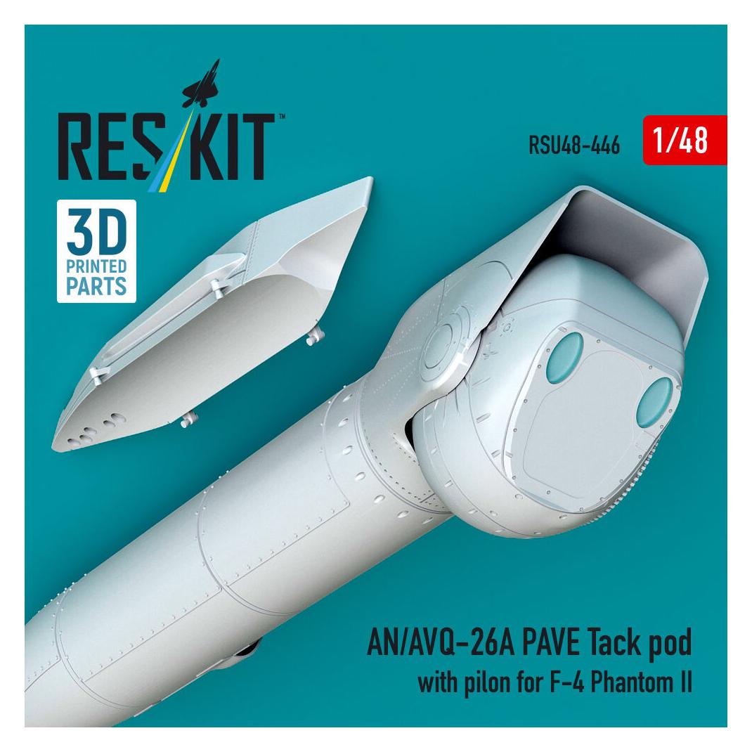ResKit AN/AVQ-26A PAVE Tack pod with pilon for F-4 Phantom II (3D Printed) (RSU48-0446)