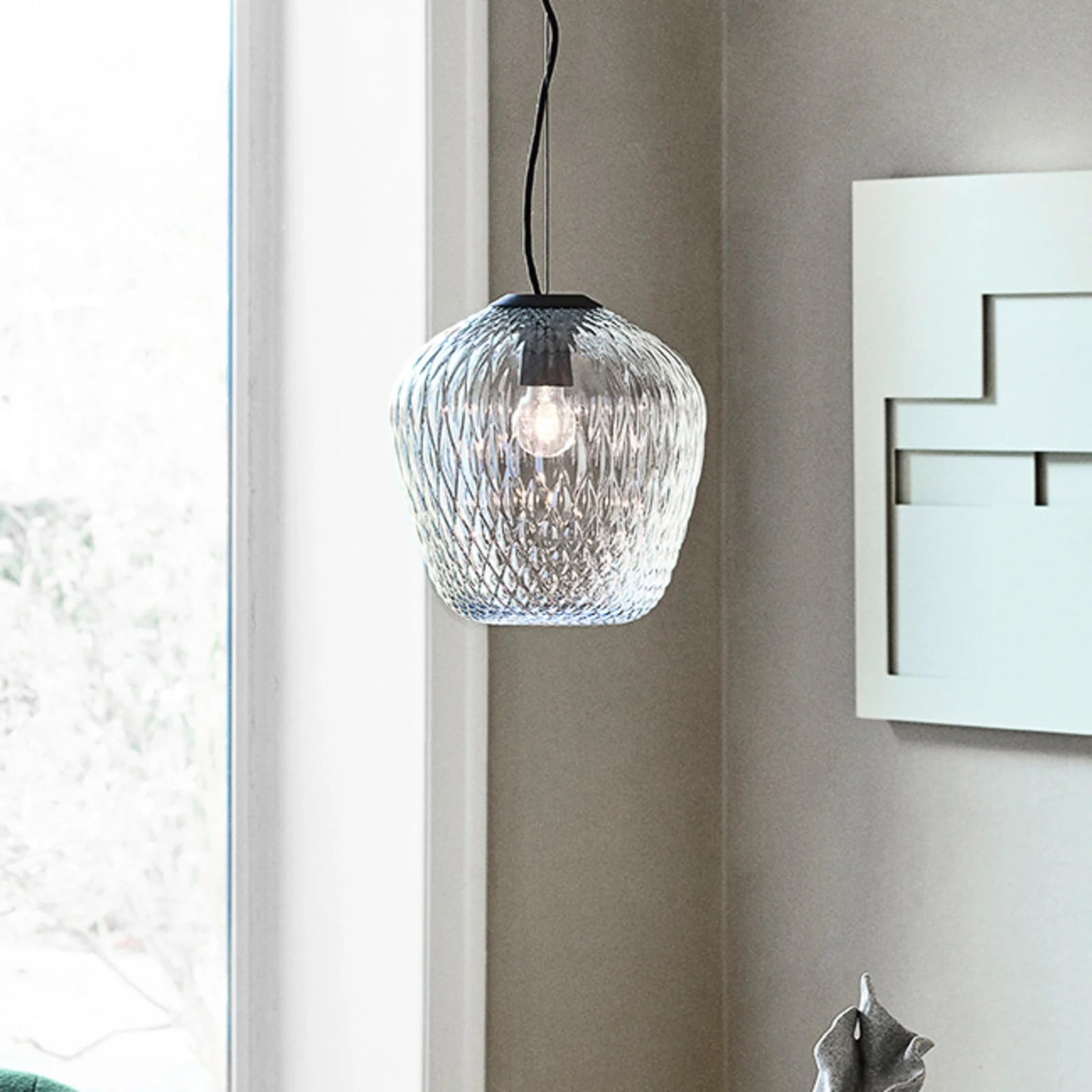 &Tradition Blown SW3 hanglamp zilver van glas