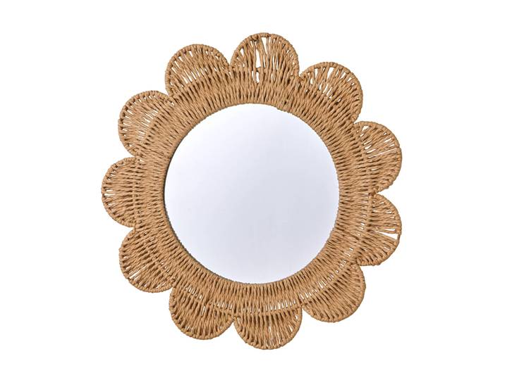 Miroir fleur en rotin - Blancheporte