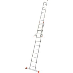 Krause Schiebeleiter Monto Fabilo, 129307, 2 x 12 Sprossen, 2-teilig, Arbeitshöhe: 6,85m