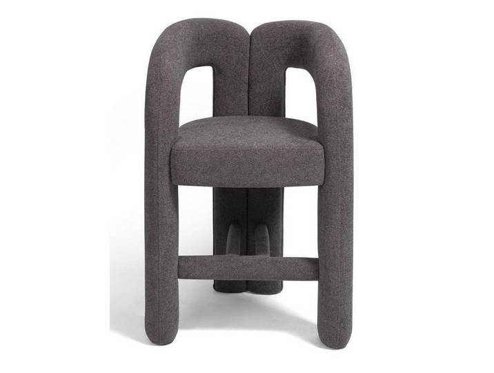 JVmoebel Barhocker Barstuhl Design Modern Grau Skulptural Monolithisch Ausdrucksstark, Made in Europa