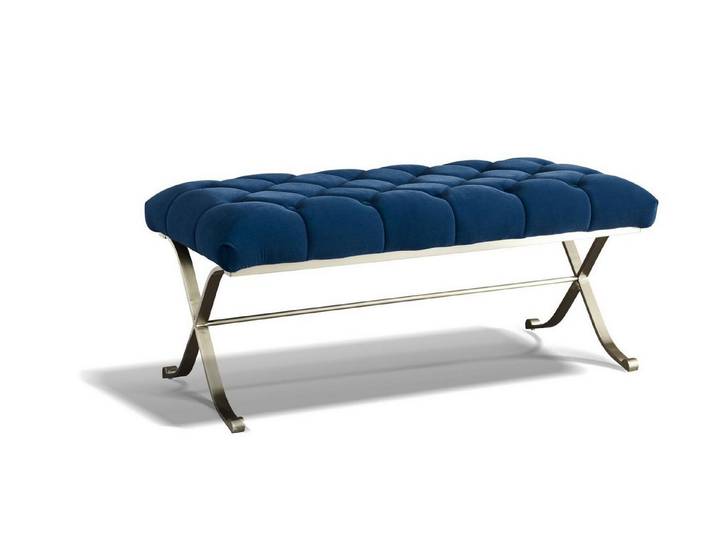 Xlmoebel Polsterhocker Chesterfield Hocker Fußablage Sitzmöbel Textil für Zuhause, Made in Europa