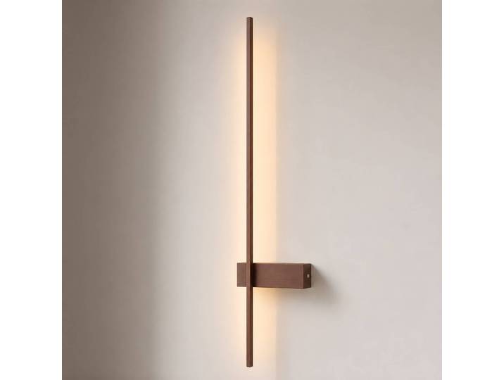 Wandleuchte Natsumi Lindby, braun / rost, für Wohn- / Esszimmer, Aluminium, Modern
