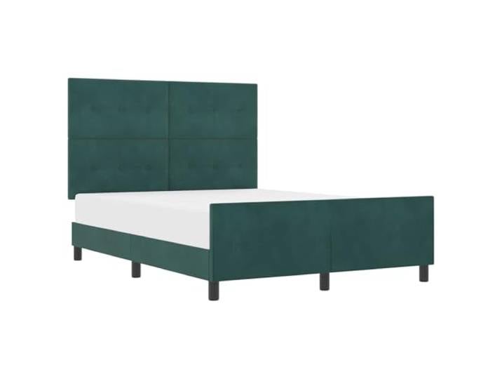 PUGYNBK Boxspringbett aus Samt, 140 x 200 cm, Grün Kiefernholz, verstellbares Kopfteil, robuster Rahmen, einfache Montage